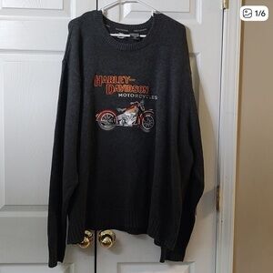 Harley Davidson Vintage Crewneck Sweater with embroidered motorcycle Sz 3XL NWOT